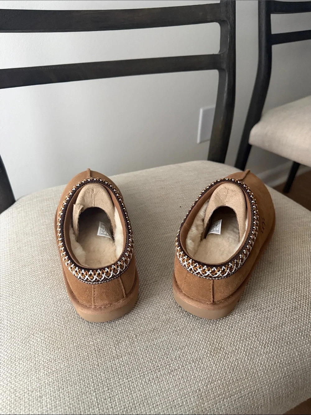 UGG Kids Chestnut Suede Slip-On Clogs with Shearling Trim
